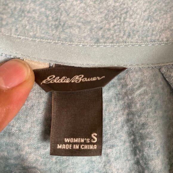 Eddie Bauer Light Blue Half-Zip Pullover Fleece Sweatshirt Casual Womens Size S - Picture 5 of 10